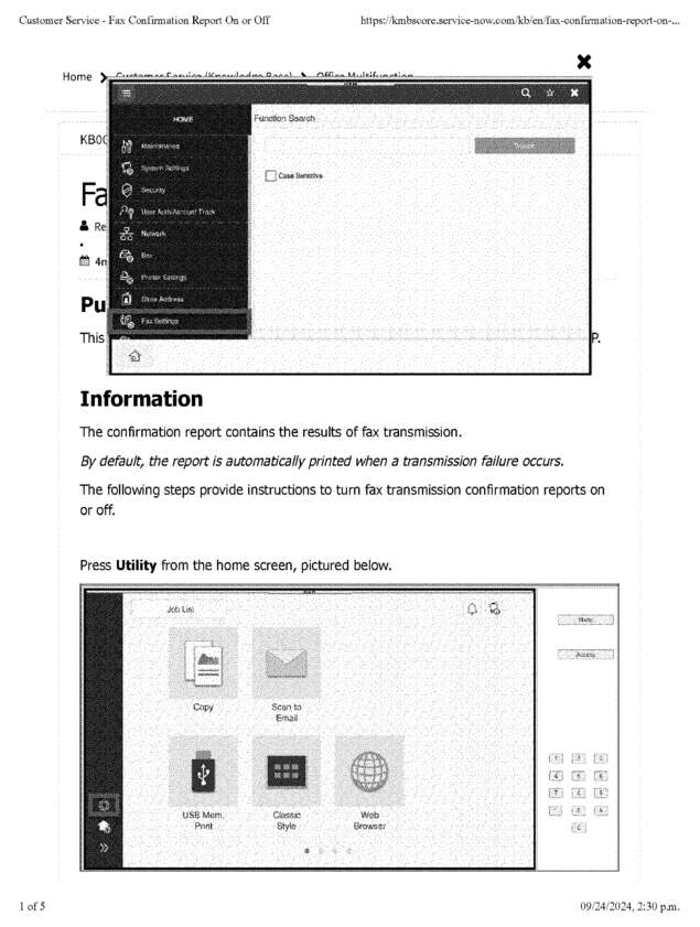 Fax page