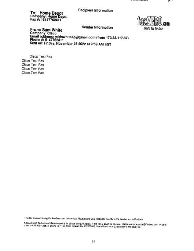 Fax page