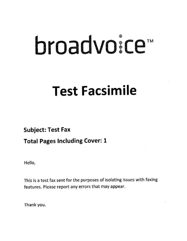 Fax page