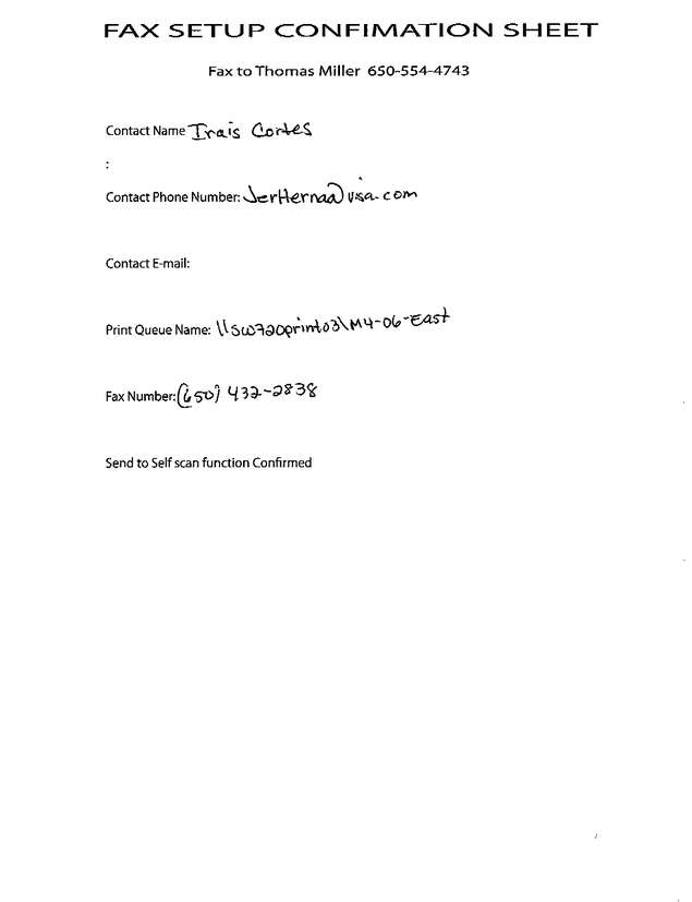 Fax page