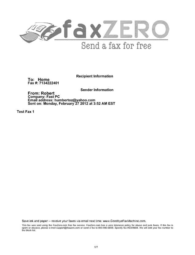 Fax page