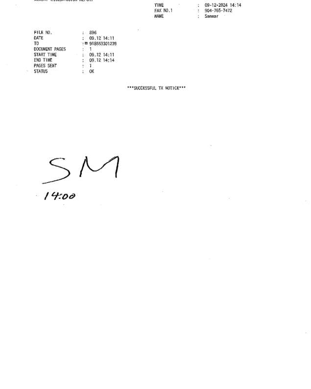 Fax page