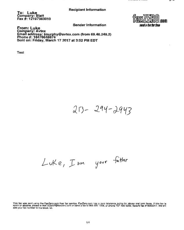 Fax page