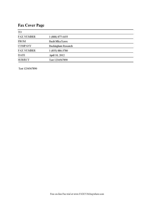 Fax page