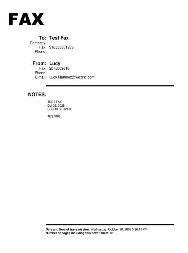Fax page