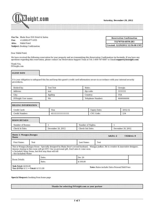 Fax page