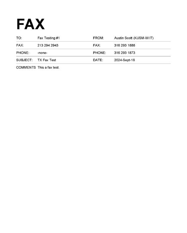 Fax page