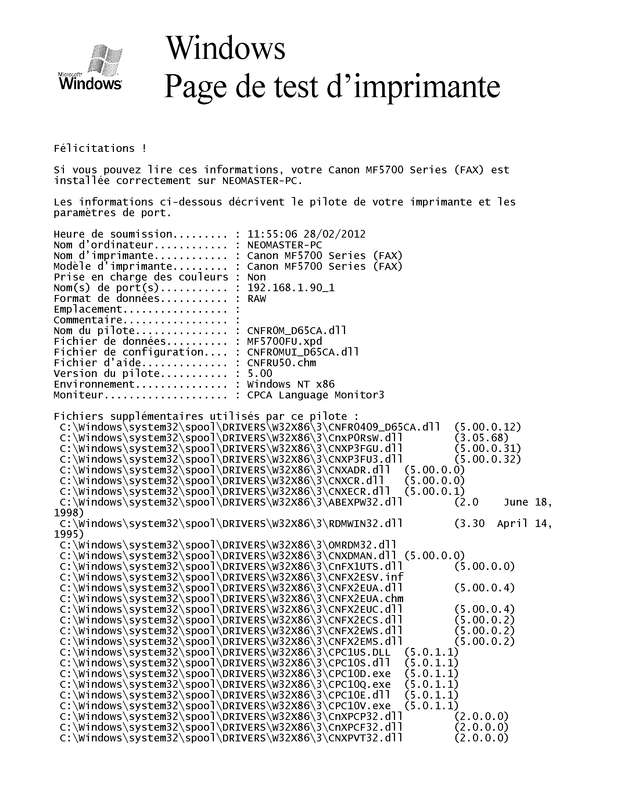 Fax page
