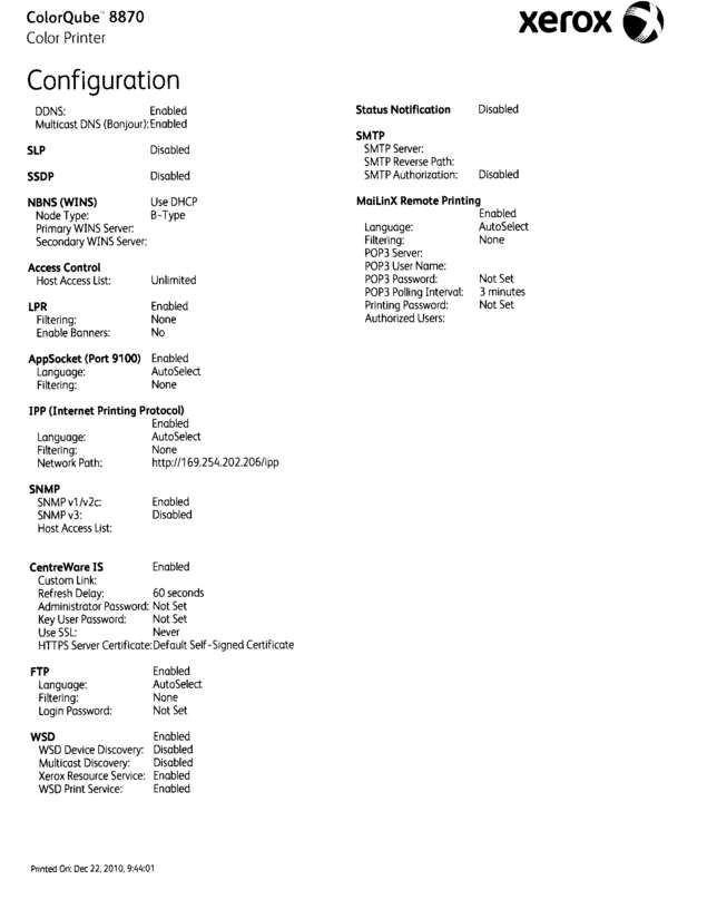 Fax page