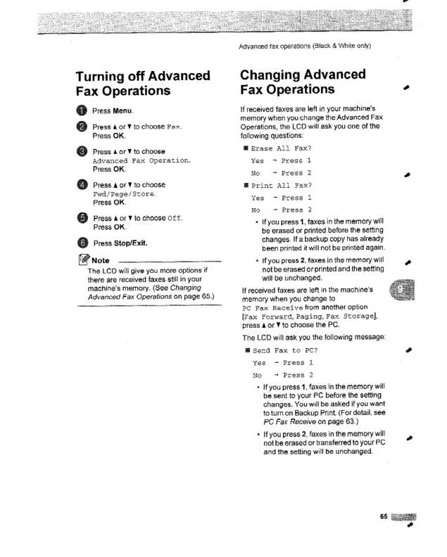 Fax page