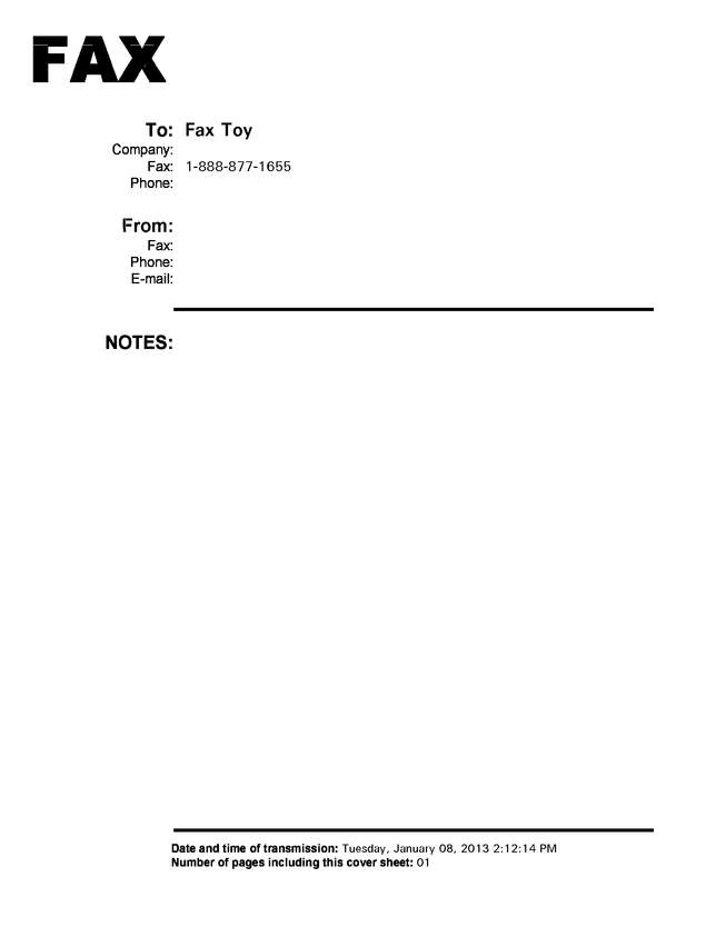 Fax page