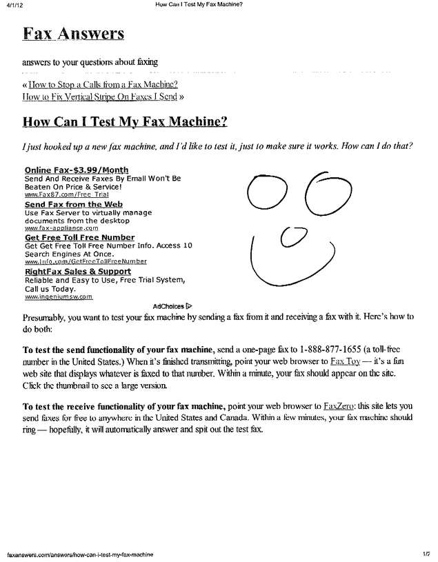 Fax page