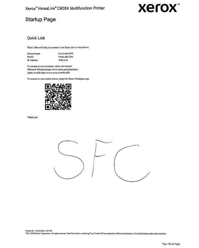 Fax page
