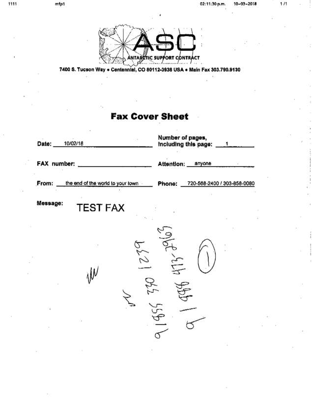 Fax page