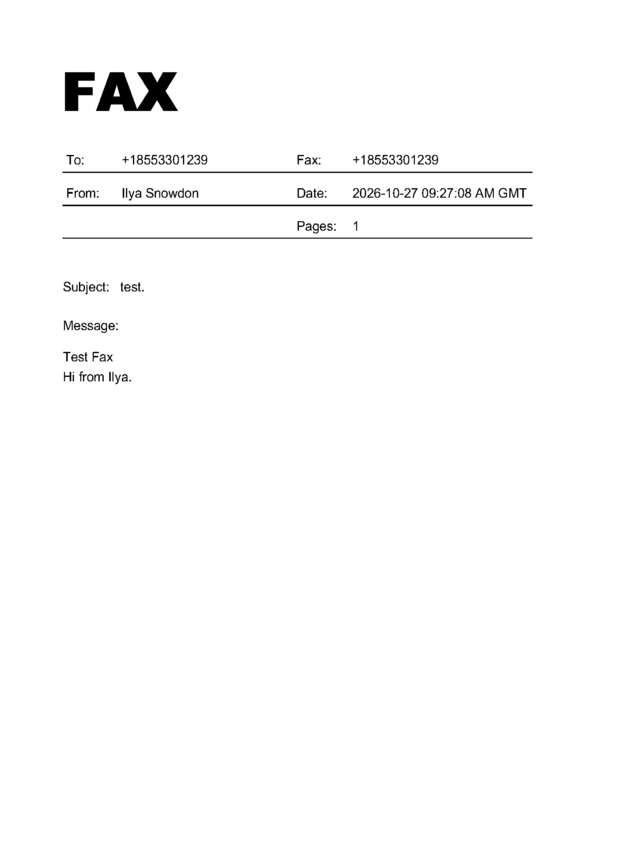 Fax page