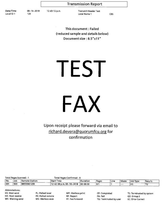 Fax page