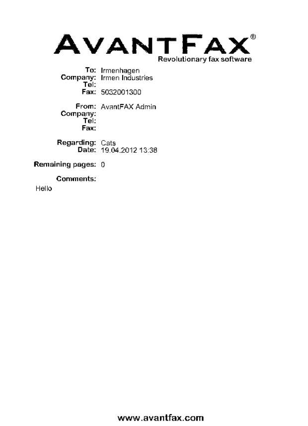 Fax page