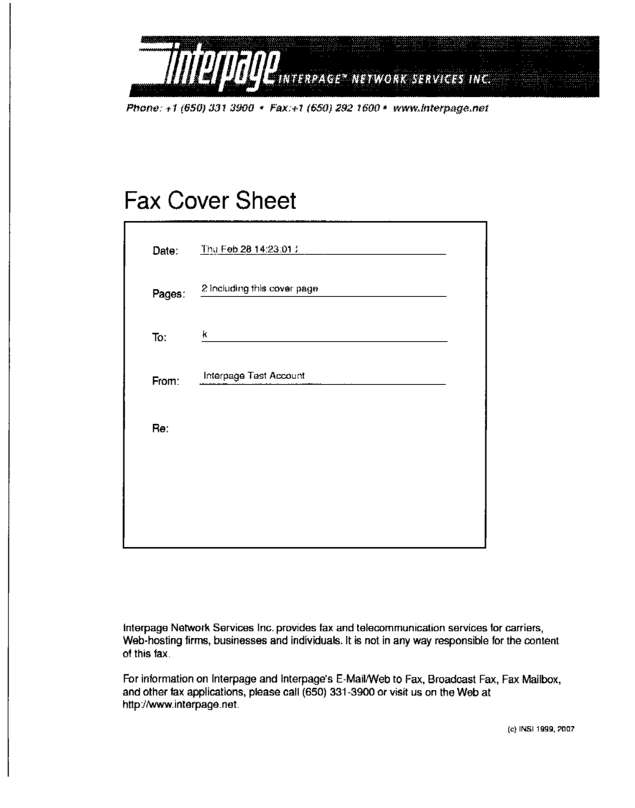 Fax page