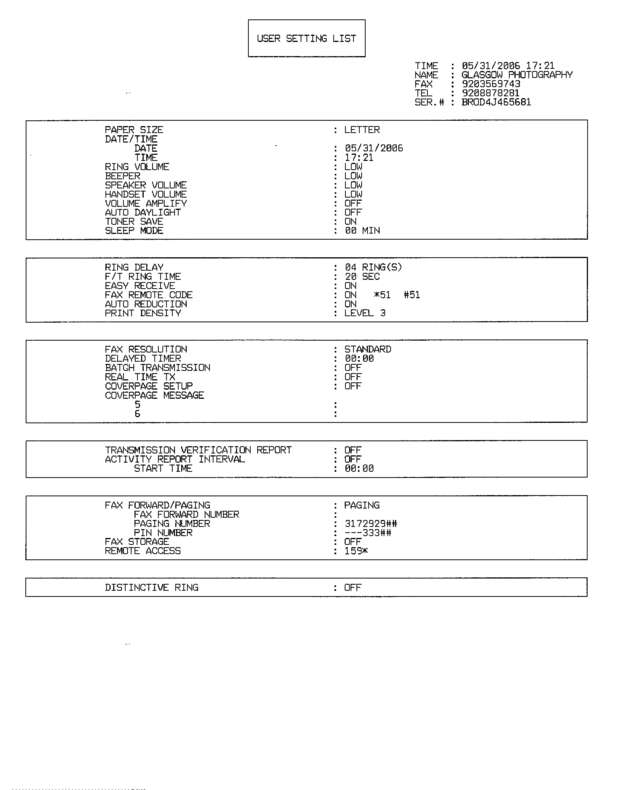 Fax page