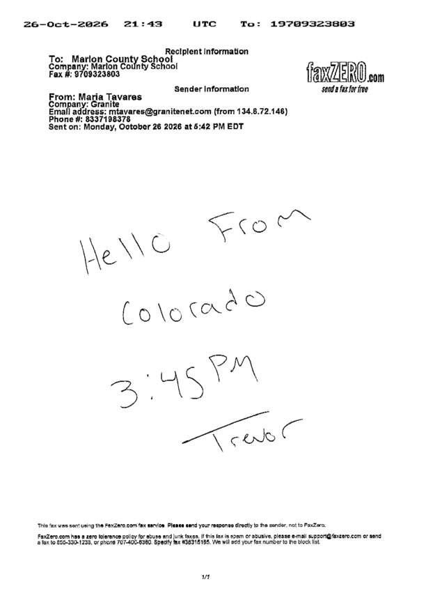 Fax page