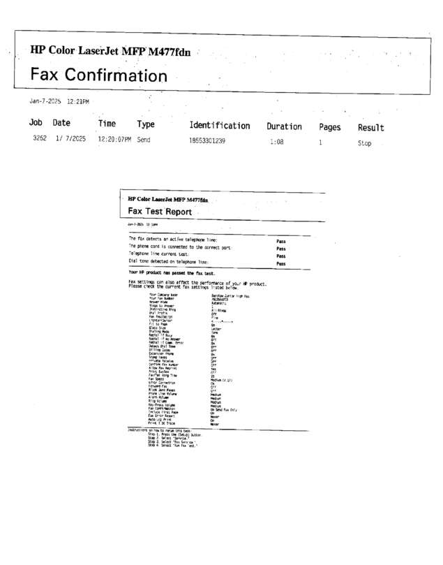 Fax page