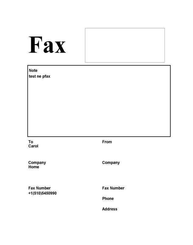 Fax page