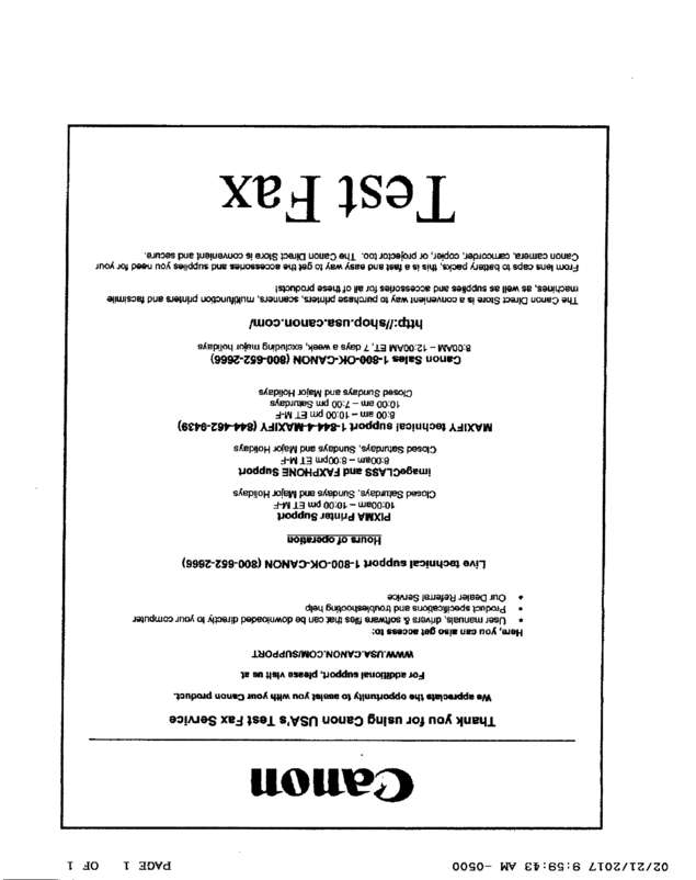 Fax page