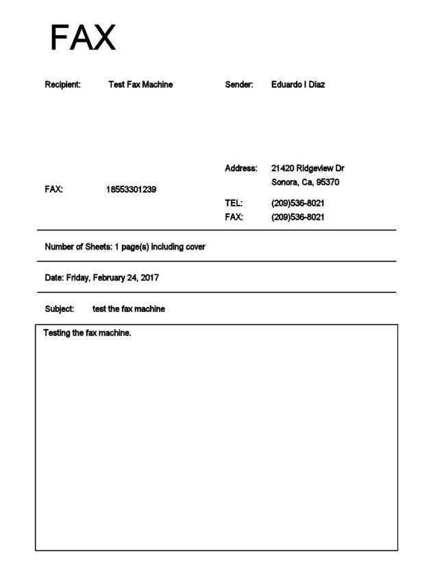 Fax page