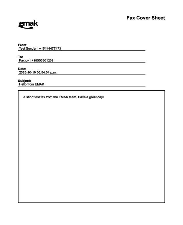 Fax page