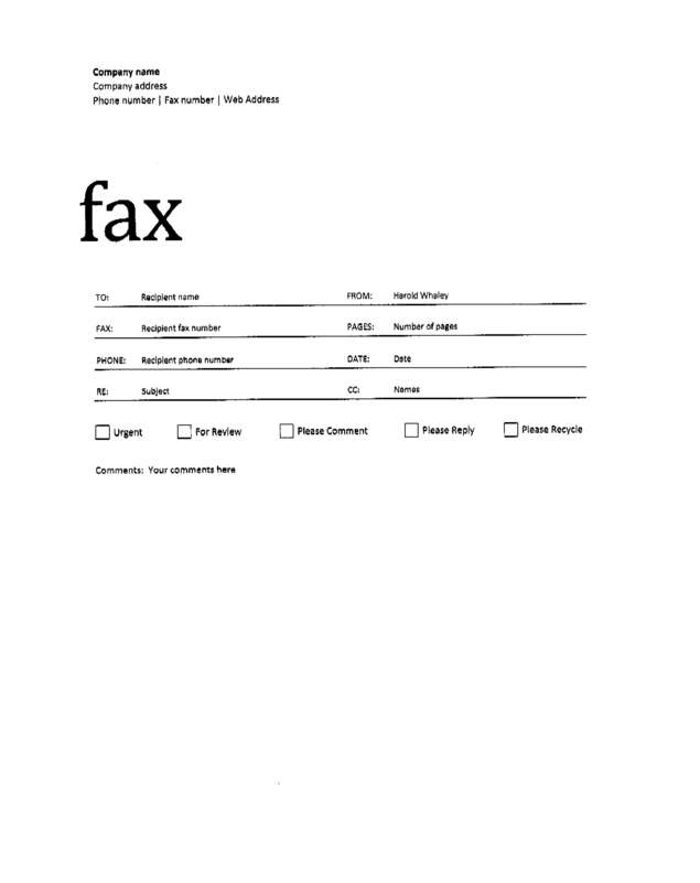Fax page