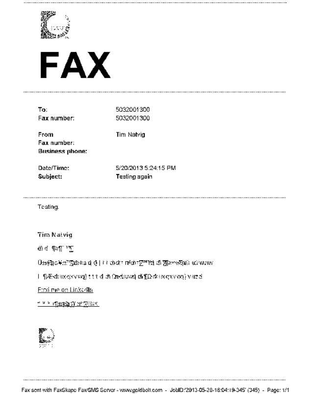 Fax page