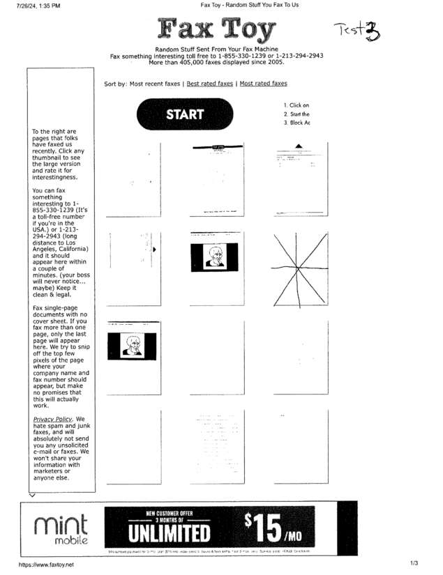 Fax page