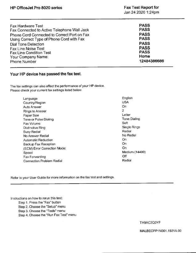 Fax page