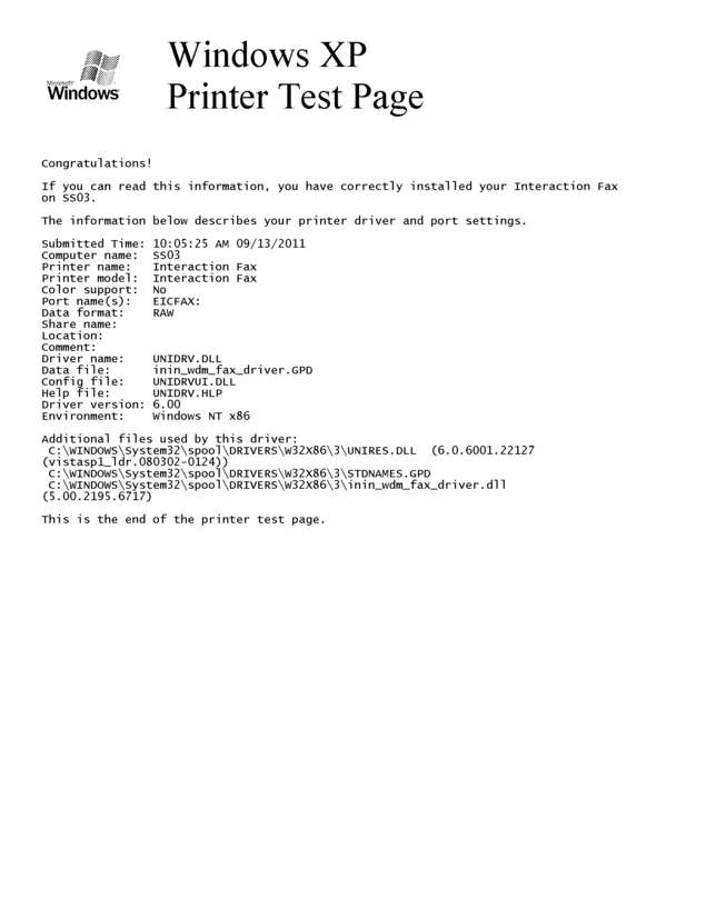 Fax page