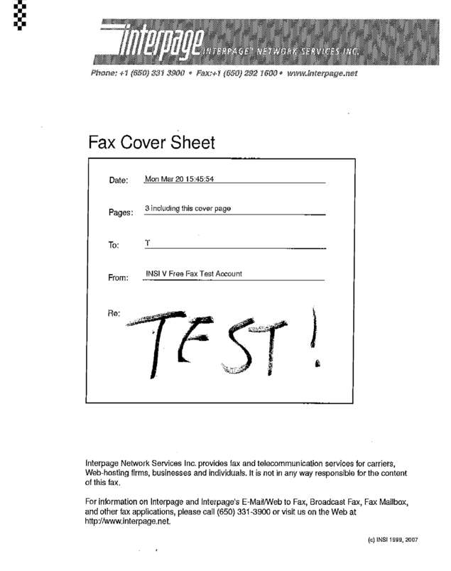 Fax page