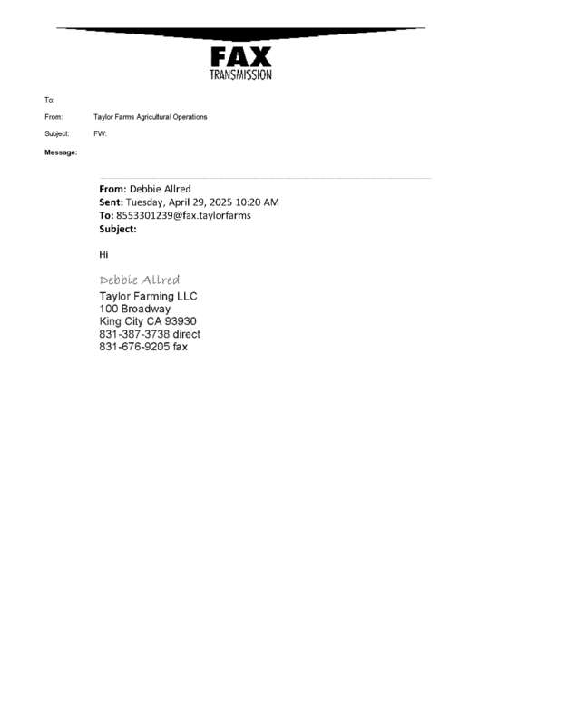 Fax page
