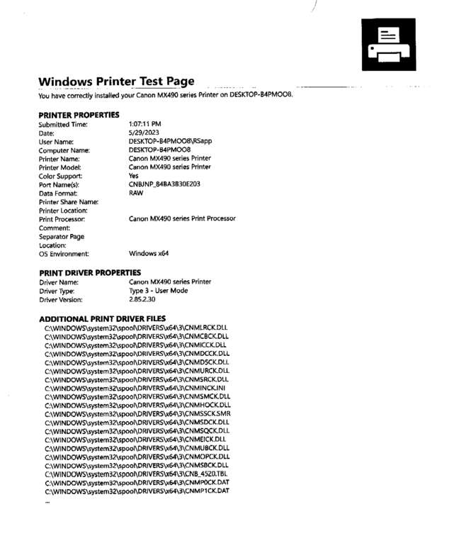 Fax page