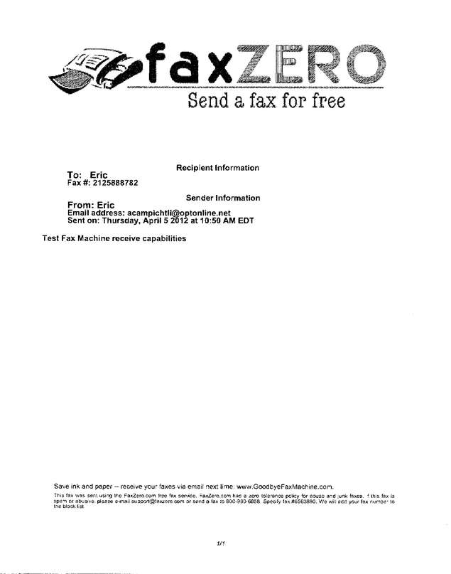 Fax page