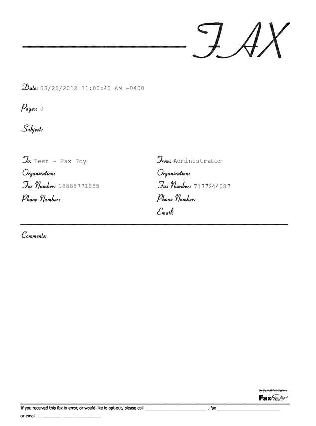 Fax page
