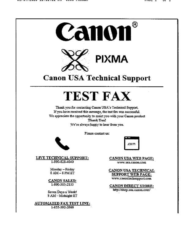 Fax page