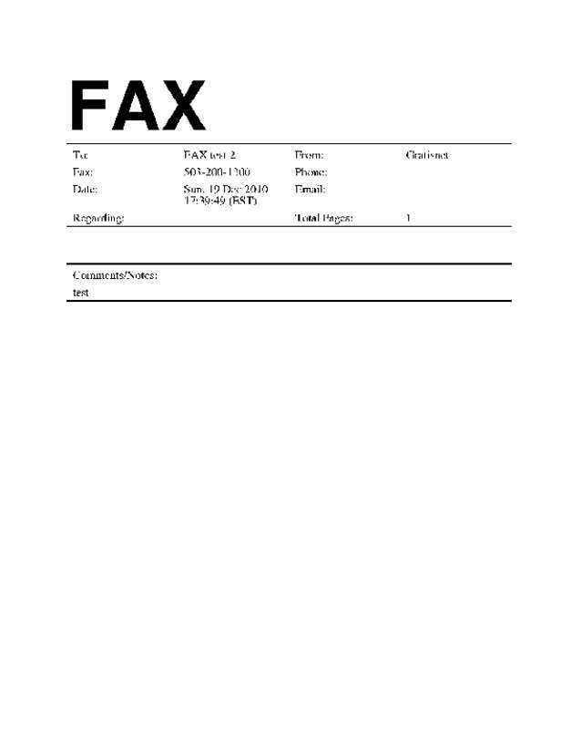 Fax page
