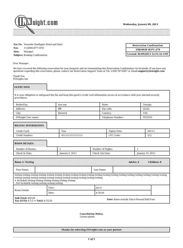 Fax page