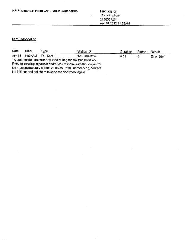 Fax page