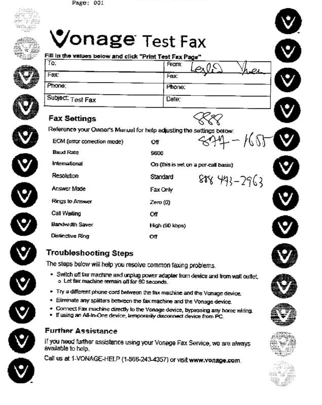Fax page