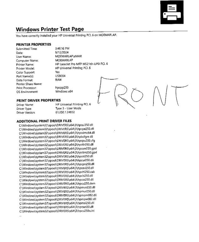 Fax page