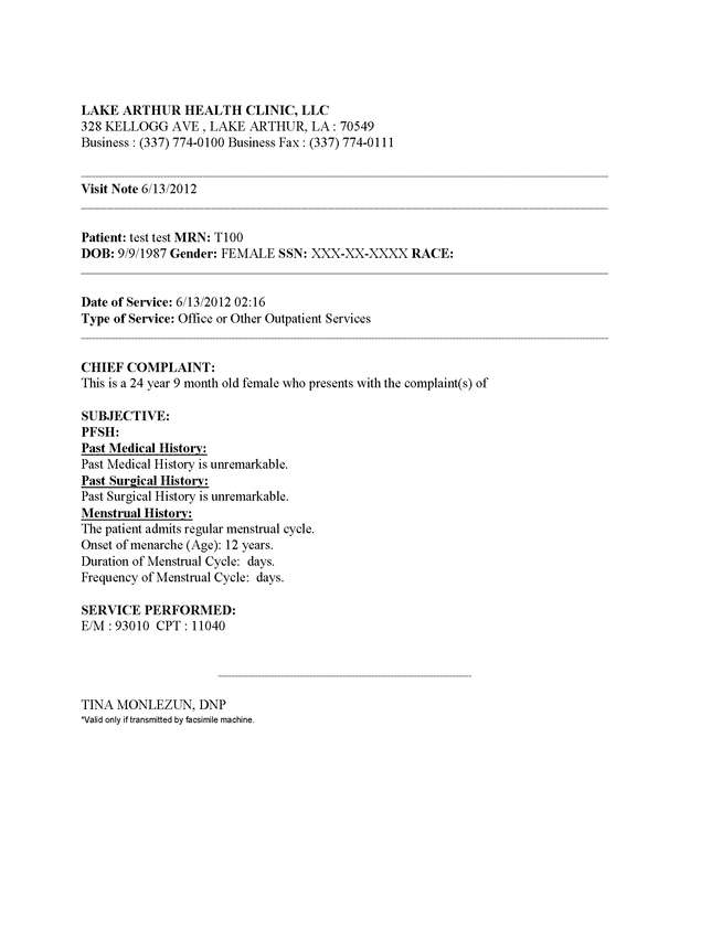 Fax page