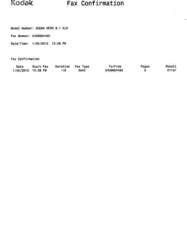 Fax page