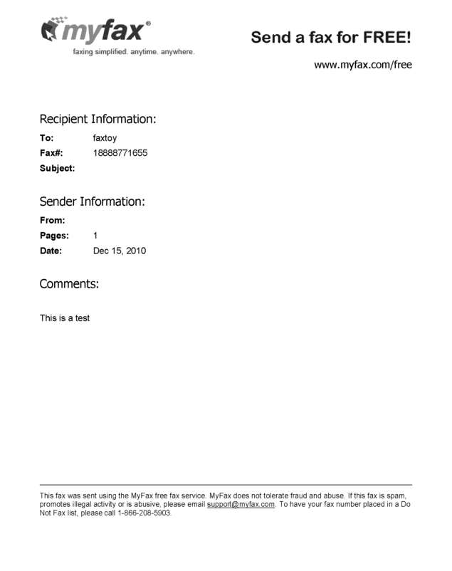 Fax page