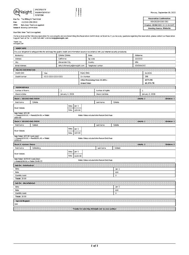 Fax page