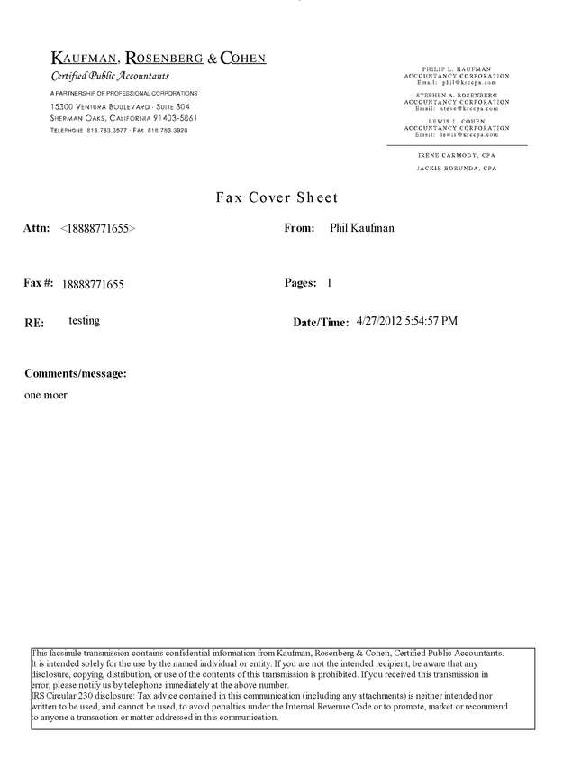 Fax page